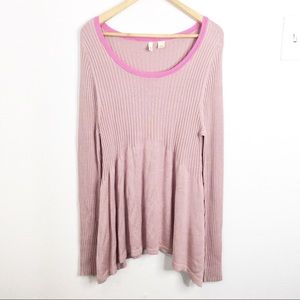 Anthropologie MOTH Scoop Neck Sweater Pink XL